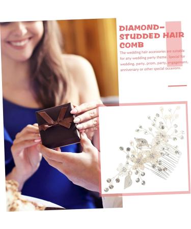 DOITOOL Prom Bridal Hair Clip Bridal Headpiece Pearl Flower Hair Comb Pearl Hair Clip Women Hairpin Rhinestone Barrettes Pearl Hair Barrettes Hair Pin Crystal Alloy Bride White - Buy Online on GoSupps.com