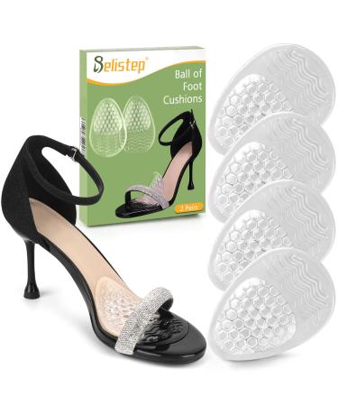 Relistep 2 Pairs of 3D Women's Forefoot Cushions Absorb Shock Women's Gel Insoles for Foot Pain Relief Metatarsal Foot Pads for Women Relieve Foot Tingling (Clear)