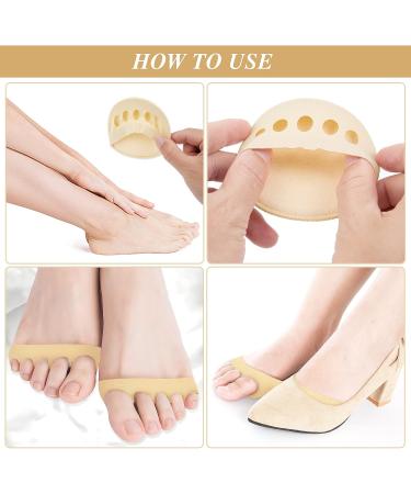 WLLHYF 2 Pairs Fabric Forefoot Pads for Women - Metatarsal & Ball of Foot Cushions for Pain Relief | Reusable & Invisible Socks - Buy Online on GoSupps.com