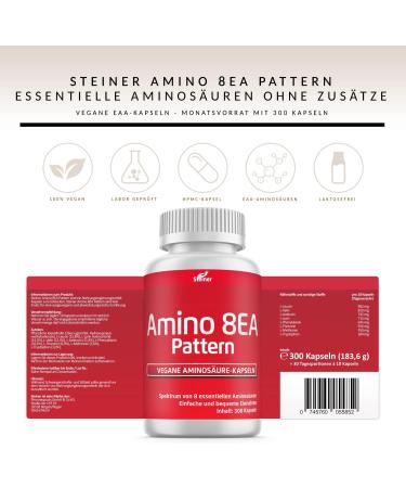 8 Essential Amino Pattern 8EA - 300 Vegan Capsules | Premium Amino Acids Supplement for Enhanced Performance - Buy Online on GoSupps.com