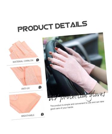 FOMIYES 2 Pairs Sun Protection Half Finger Gloves UV Hand Protector Skin Protective Gloves Manicure Tools UV Gloves Womens Glives Salon Miss Accessories Pink Nylon - Buy Online on GoSupps.com