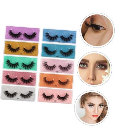 Beavorty 10 Pairs False Eyelashes Eyelash make up accessories lash cosmetics accessories for girls lash accessories makeup accessories girls' accessories artificial Imitation 3d - Buy Online on GoSupps.com