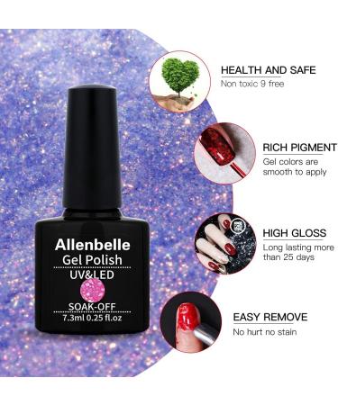 Allenbelle Colour Changing Gel Nail Polish Set - Mood Chameleon Soak Off UV LED Thermal Temperature Art Manicure Kit - Buy Online on GoSupps.com