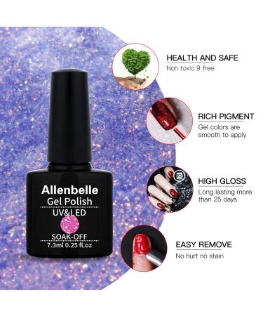 Allenbelle UV Nail Polish Thermo Set - 4 Color Gel Nail Polish in Gift Box | Color Change Shellac & Soak Off Nail Art - Buy Online on GoSupps.com