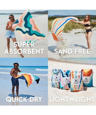 Dock & Bay Quick Drying Towel - Sports & Gym - Compact Lightweight - 100% Recycled - Stripes Go Wild - Rising Sun Large (160x90cm) - Buy Online on GoSupps.com