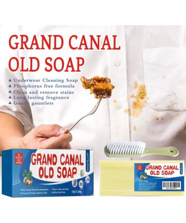 Clothing Cleaning Soap Bar Safe and Gentle Stain Laundry Bar | Safe and Gentle Skin Care Handwash Soap 200g+ Brush - Buy Online on GoSupps.com