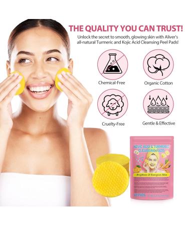 40-Piece Acid & Turmeric Cleansing Pads - Natural Exfoliating Face Pads for Makeup Removal & Spa Treatment | International Shipping Available - Buy Online on GoSupps.com