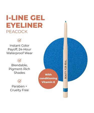 Beauty For Real I-Line 24-7 Eyeliner in Peacock Blue - Long-Wearing Gel Formula - Waterproof and Safe for Sensitive Eyes - 0.01 oz - Buy Online on GoSupps.com