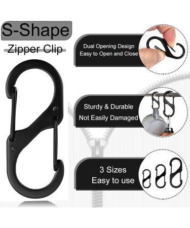 FCSNJH Mini Carabiner Set - 15 Pieces Double Hooks (30mm 40mm 50mm) - Black Small Carabiners for Outdoor & Everyday Use - Buy Online on GoSupps.com