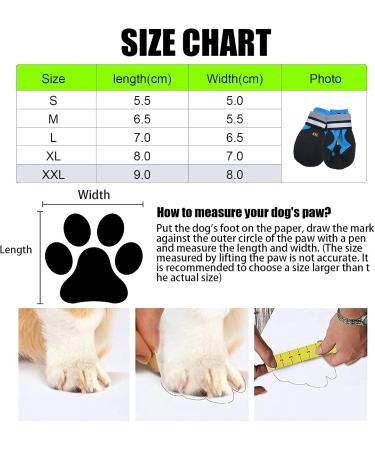 Waterproof Dog Shoes for Small & Medium Dogs - 4 Pack with Reflective Straps & Anti-Slip Sole - Winter Paw Protectors - Blue (XXL) - Buy Online on GoSupps.com