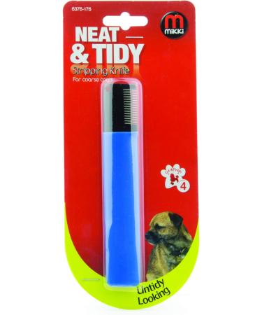 Mikki Dog Puppy Grooming Stripping Knife | Handheld Stripping Blade Tool for Coarse Hair Coats - Blue - Buy Online on GoSupps.com