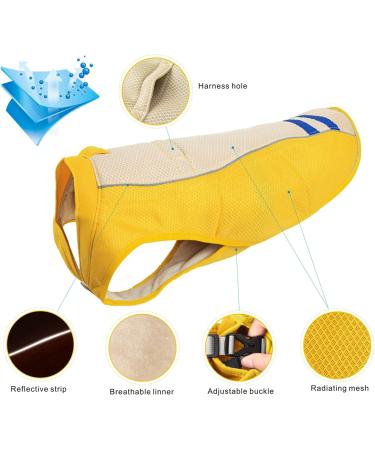 Shop MOSUCOURL Dog Cooling Vest | Summer Breathable Jacket for Outdoor Activities - Perfect for Hiking Training & Swimming (Yellow Size S) - Buy Online on GoSupps.com