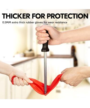 Vgo Reusable Household Gloves - Long Sleeve Latex Cleaning Gloves (Size L, Red) - Perfect for Dishwashing, Washing, Painting, Gardening, Pet Care - Buy Online on GoSupps.com