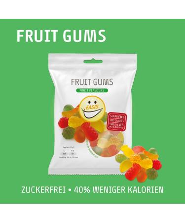 Easis Sugar-Free Fruit Gums | Low-Calorie Gummy Bears | Healthy Snacks for Kids & Adults | 80g Variety Pack - Buy Online on GoSupps.com