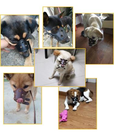 PETCUTE Anti-Bite Leather Dog Muzzle - Adjustable & Soft XL Brown Muzzle for Biting, Barking, and Chewing Prevention - Buy Online on GoSupps.com