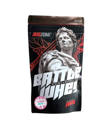 Big Zone BATTLE WHEY Whey Protein concentrated proteins tasty quality Made in Germany 1000 g 1 kg powder strawberry milk