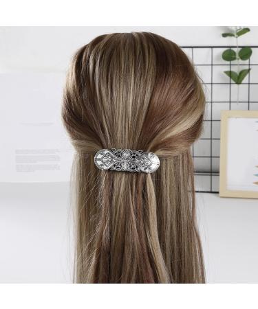 Vintage Hair Clip Knot Hair Pins Hollow Alloy Silver Hair Accessories for Women Girls Metal Hair Clips - Buy Online on GoSupps.com