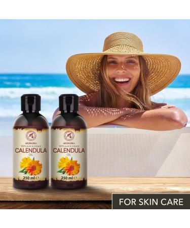 Calendula Oil 2x250ml - Calendula Officinalis - Pure & Natural - Base Oil - Multifunctional - Body Oil - Face Care - Body - Hair - Skin - Buy Online on GoSupps.com
