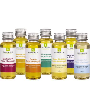 Greenendoor Vegan Massage Oil Tester Set - 175ml (7 x 25ml) | 100% Natural & Organic Cosmetics | Perfect Gift Box Experience - Buy Online on GoSupps.com