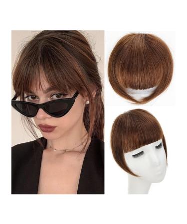Bangs Hair Clip Bangs Hair for Women Synthetic French Bang with Temples Clip in Hair Extensions Thick Natural Full Bangs Straight Fringe Hairpieces for Daily Wear Hairpieces (Color : Light Brown)