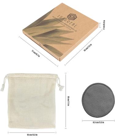 Luxureal Reusable Makeup Remover Pads 20 Packs Washable Bamboo Cotton Pads with Mesh Laundry Bag for All Skin Types - Buy Online on GoSupps.com