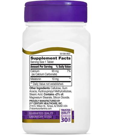 21st Century Melatonin 10 mg Prolonged Release - 120 Tablets | Sleep Aid & Restful Nights - Buy Online on GoSupps.com