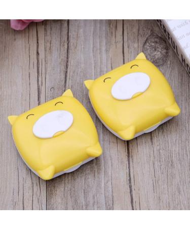 EXCEART 2pcs Cartoon Lens Case - Cute Yellow Contact Lens Storage Cases for Easy Travel and Organization - Buy Online on GoSupps.com