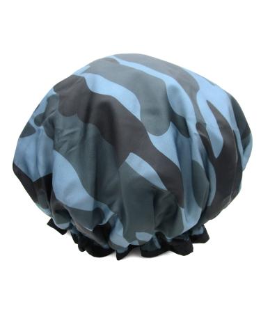 ZKLLGHE Shower Cap for Women Men Shower Hat Waterproof-Double Layer-Reusable Elastic Bath Caps for Boys Girls Hair Cap for Shower Camouflage