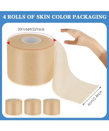 ZCFOIKAN Soft Sports Tapes 4 Rolls Pre Wrap Tape Foam Underwrap Tape Non-Adhesive Protective Foam Wrap for Hair Ankles Wrists Hands and Knees 2.4 Inches x 22 Yards(Beige) - Buy Online on GoSupps.com