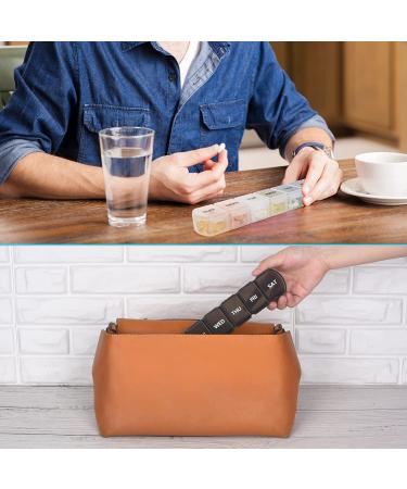 Large Weekly Pill Organizer 2 Pack | BPA Free | 7 Day Vitamin Case with XL Compartments | Travel Friendly | Black & White - Buy Online on GoSupps.com