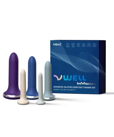VWELL Inmotion Advanced Dilator Exerciser Trainer Set Pelvic Floor Muscle Inmotion Technology Active Pellets for Her Woman (Advanced 5 Kit System)