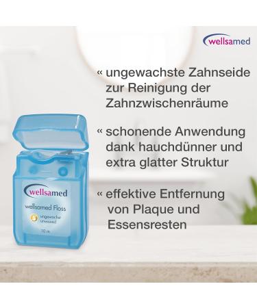 Wellsamed Dental Floss 10m Dispenser - Tasteless Interdental Cleaning | Buy Online - Buy Online on GoSupps.com