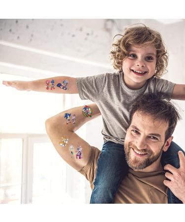 Sonic Birthday Party Supplies - 60PCS Temporary Tattoos for Kids | Cute Sonic Fake Tattoos Stickers for Boys & Girls | Cartoon Party Decorations & Favors - Buy Online on GoSupps.com