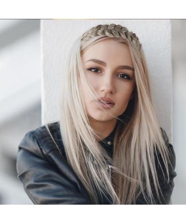 Qianyu Braided Headband 3 Strands Messy Classic Thick Wide Braided Synthetic Hair Braid Elastic White Covering Hair Band Teeth Non-slip Fashionable Hair Accessories for Women and Girls - Buy Online on GoSupps.com