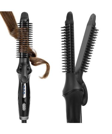 2-in-1 Hair Straightener Curling Iron 1 Inch Produces Classic Curls and Straightening for use on Short Medium and Long Hair