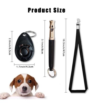 4 Pcs Dog Whistle and Dog Clicker Dog Whistle to Stop Barking for Dogs Professional Recall Dog Training Kit Adjustable Frequencies Dog Whistle with Black Lanyard and Wrist Strap - Buy Online on GoSupps.com