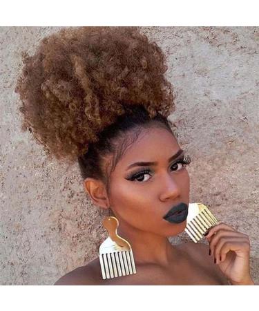 Hair Bun Hairpiece for Women Afro Puff Drawstring Ponytail Extension for Black Women Short Synthetic Hair Bun Curly Chignon Clip in Kinky Curly Drawstring Hairpiece Extensions Hair Chignons(30) - Buy Online on GoSupps.com