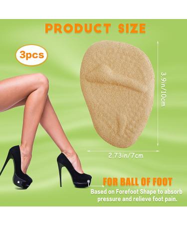 3 Pairs Metatarsal Pads for Women - Anti-Slip Ball of Foot Cushions & Heel Inserts in Beige Black Clear | Blister Prevention for Open Toe Shoes - Buy Online on GoSupps.com
