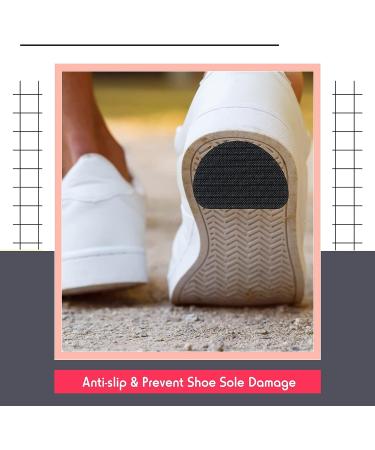 Black Non Skid Shoe Pads - Self Adhesive Slip Resistant Sole Protectors for Noise Reduction & Traction, 2 Shapes (20 Pack) - Buy Online on GoSupps.com