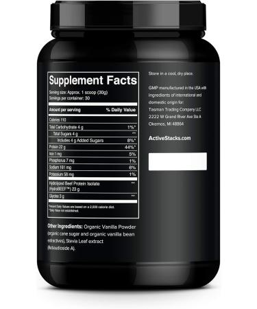 Beef Protein Powder Vanilla - Dairy Free Natural Collagen for Keto Paleo Low Carb Diets | 2 lb International Shipping - Buy Online on GoSupps.com