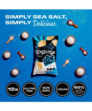Popchips Sea Salt Potato Chips - Gluten Free  0.8 oz Single Serve Bags  12 Count - Buy Online on GoSupps.com
