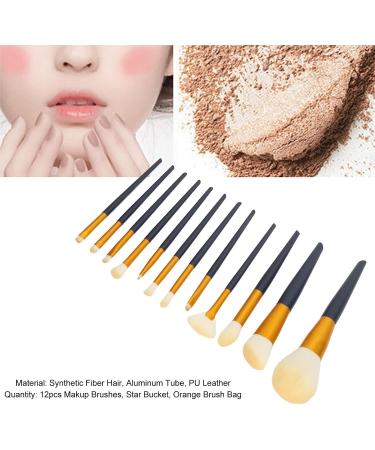 Makeup Brushes Professional 12-Piece Makeup Brush Set with Brush Holder Soft Bristles Powder Eyeshadow Blush Complete Cosmetic Tools with Star Bucket Orange Bag - Buy Online on GoSupps.com