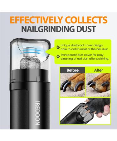 IREDOON Dog Nail Grinder Upgraded - Professional 3-Speed Electric Pet Nail Grinder for Painless Paws Grooming - Suitable for Small to Large Dogs - Black - Buy Online on GoSupps.com