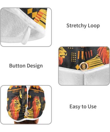 Lion Hair Towel 2 Pack | Super Absorbent Quick Dry Hair Turbans for Women & Girls | Ultimate Hair Drying Solution - Buy Online on GoSupps.com