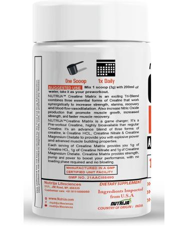 Buy CREATINE Matrix 100g (Unflavoured) - Premium Creatine for Muscle Growth & Performance | International Shipping Available - Buy Online on GoSupps.com