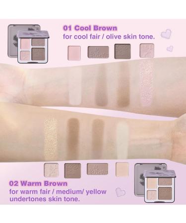 Cool Toned Face Highlighter Contour Palette | Long-lasting Shimmer & Matte Finish | Sculpting Pressed Powder Makeup with Brush Kit - Buy Online on GoSupps.com