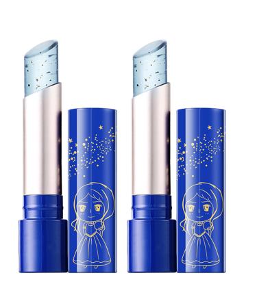 Wisylizv Blue Gelatin Lip Balm: Color Color Moisturizer | Temperature Change Lip Gloss 24K Gold Foil | Moisturizing Cream Change That Changes Brightness For Use