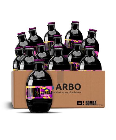Bomba energy drink Jungle passion fruit 12 x 250 ml soft drink in stylish glass bottle in 12pack + ArBoLiving sticker