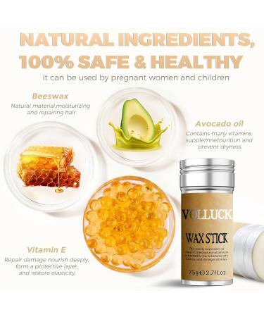 VOLLUCK Hair Wax Stick for Men & Women - Non-Greasy Styling Cream for Wigs & Edge Control 2.7 OZ - #1 Hair Wax Stick - Buy Online on GoSupps.com