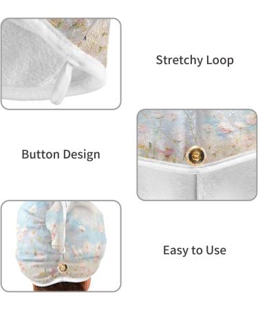 Pink Wildflowers Hair Towel 2 Pack - Super Absorbent Quick Dry Hair Turbans for Women & Girls - Buy Online on GoSupps.com